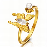 Butterfly Pearl Ring