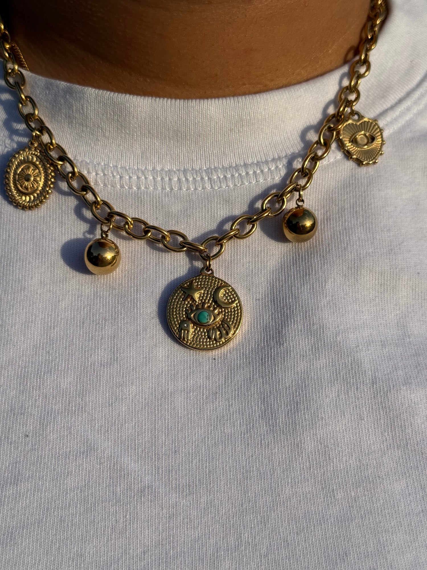 Moon & Eye Amulet Necklace