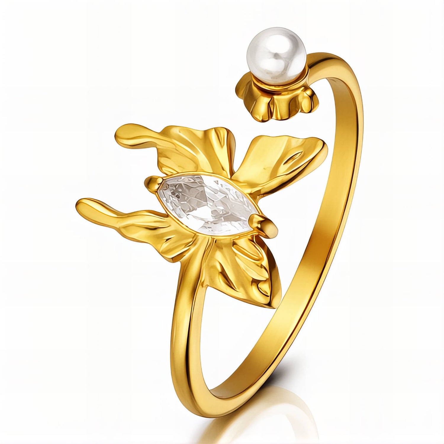 Butterfly Pearl Ring