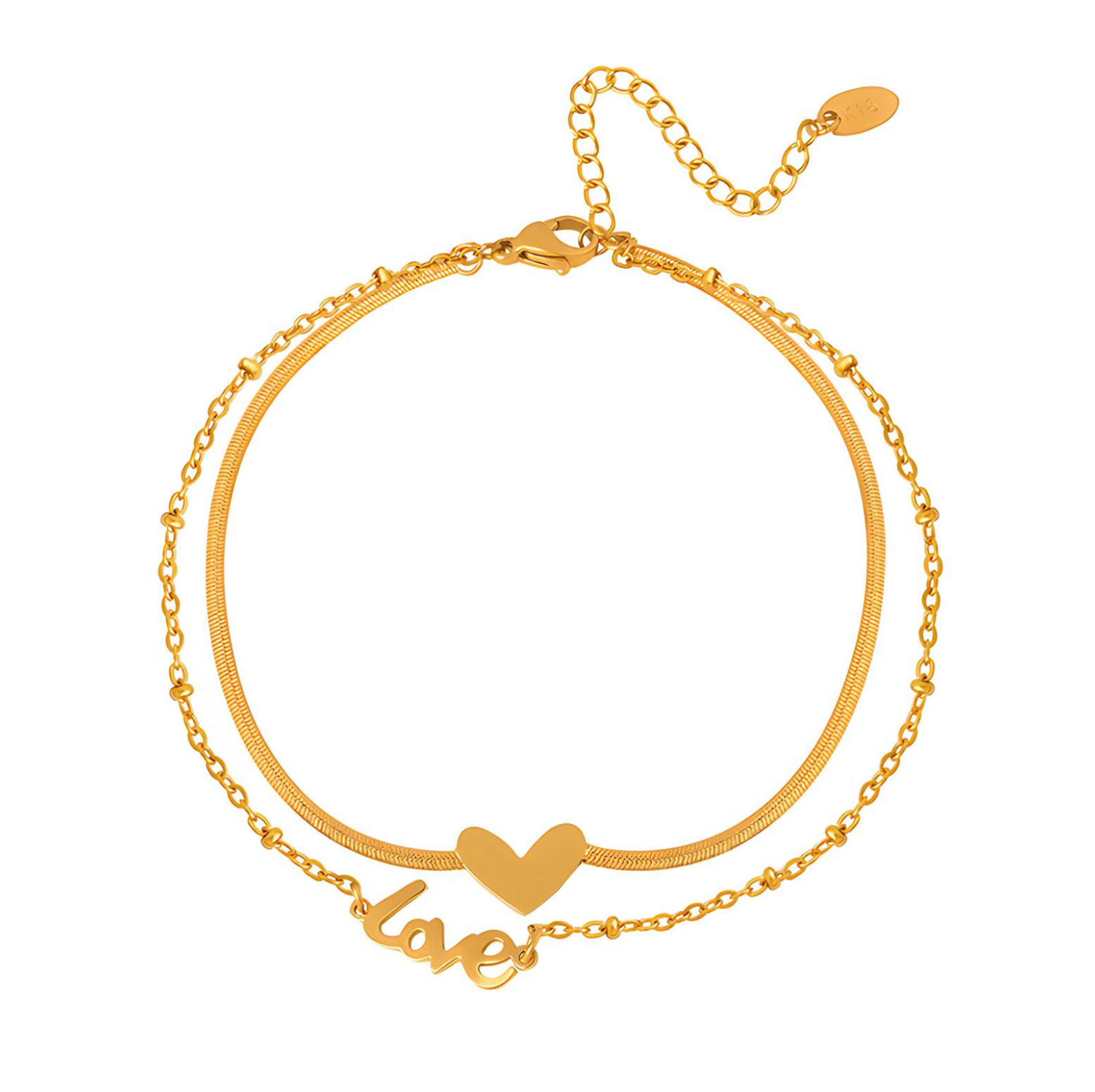 Heart & Love Anklet