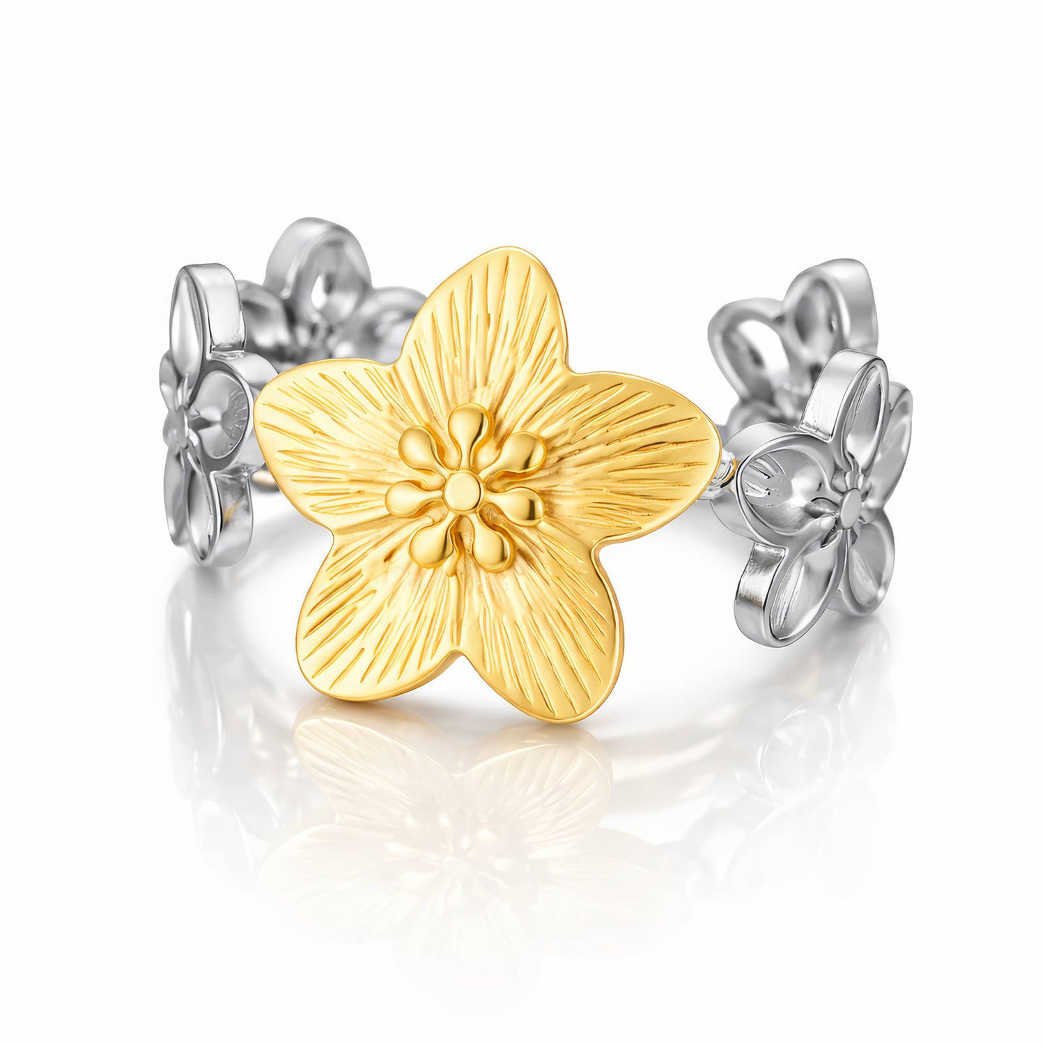 Two-Tone Floral Ring